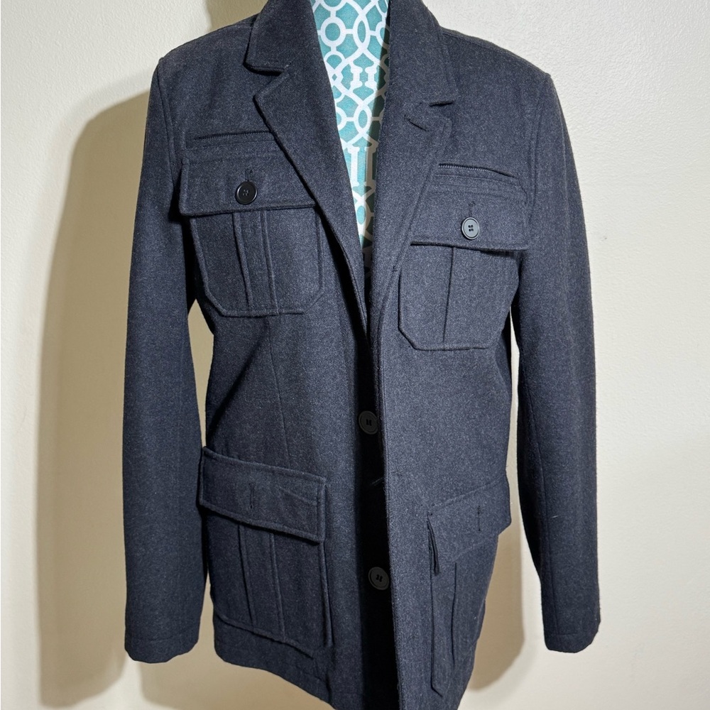 Men's Black Wool Coat